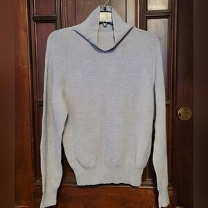 Aritzia Wilfred Yarn Made In Italy 100% Wool Cowl Neck Gray Sweater-Size Medium
